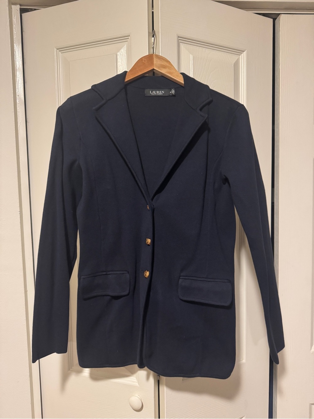 Ralph Lauren sweater knit blazer navy medium worn once